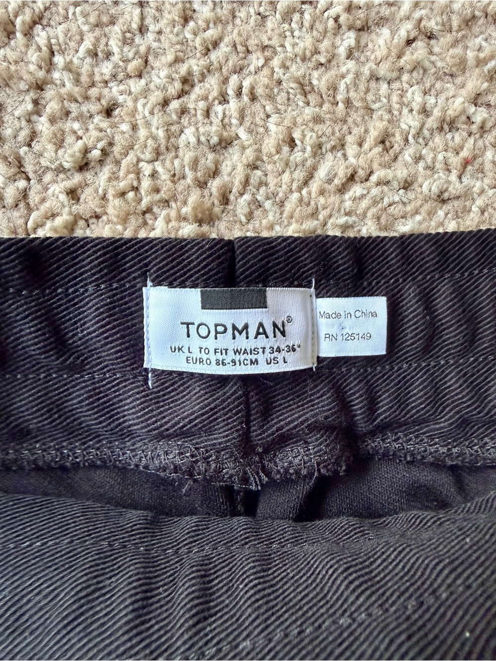 Topman Men's Black Jogger Pants - Casual Drawstring Sweatpants - Picture 3 of 3